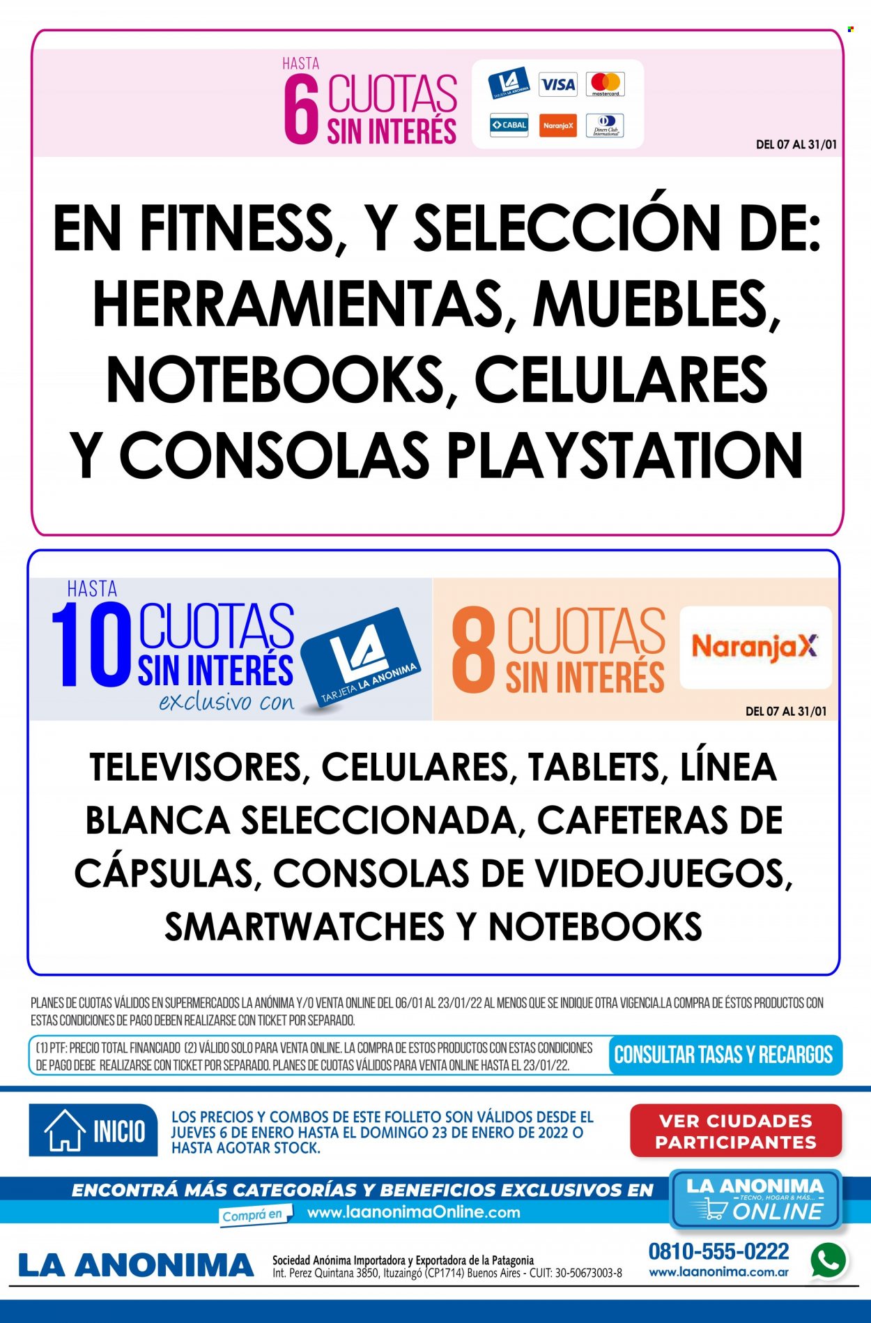 Catálogo La Anónima  - 6.1.2022 - 23.1.2022.
