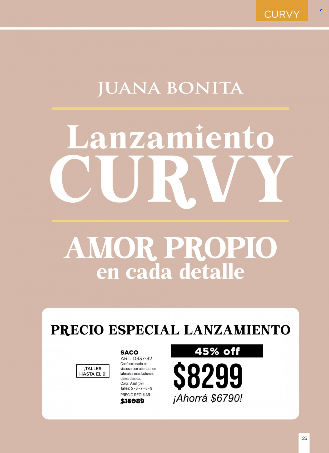 Catálogo Juana Bonita . Página 125.