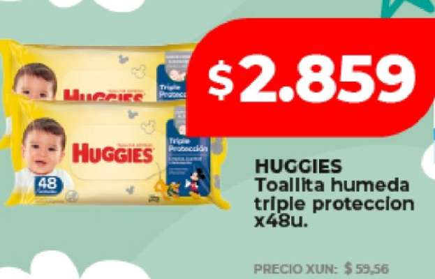 HUGGIES Toallita humeda triple proteccion x48u.