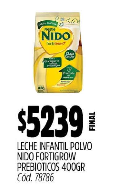 Leche Infantil Polvo Nido Fortigrow Prebioticos 400gr