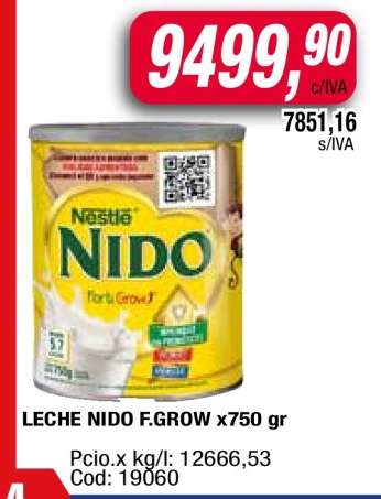 LECHE NIDO F.GROW x750 gr