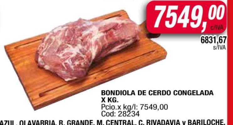 BONDIOLA DE CERDO Congelada
