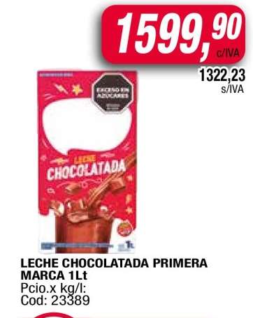 LECHE CHOCOLATADA PRIMERA MARCA 1Lt