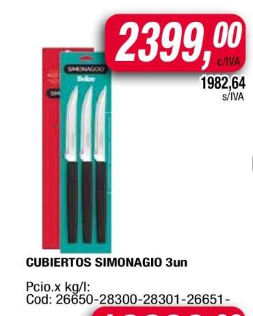 CUBIERTOS SIMONAGIO 3un