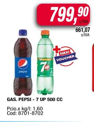 GAS. PEPSI - 7 UP 500 cc