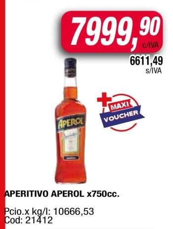 APERITIVO APEROL x750cc.