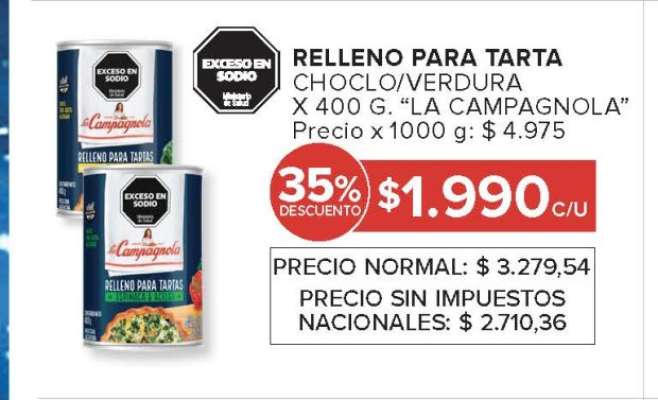 Relleno para Tarta Choclo/Verdura x 400 g 'La Campagnola'