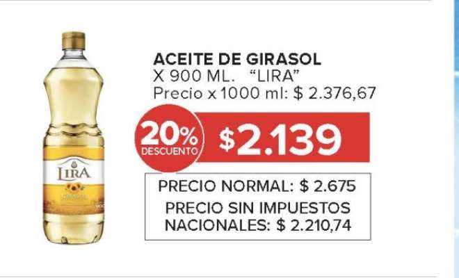Aceite de Girasol Lira 900 ml