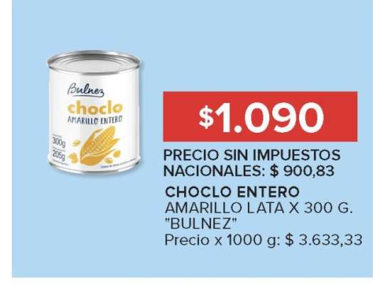 Choclo Entero Amarillo Lata x 300 g 'Bulnez'
