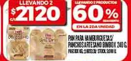Pan para hamburguesas/panchos artesano Bimbo 420 g