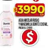 Agua Micelar Rosas y Manzanilla Bonte x 210 ml