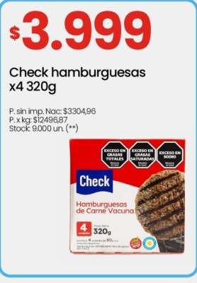 Check hamburguesas x4 320g